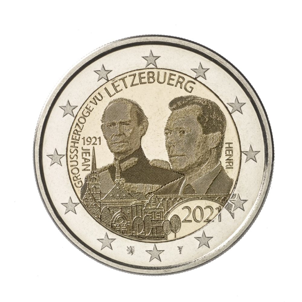 Lussemburgo 2€ 100 anni di nascita del Granduca Jean 2021 (versione ologramma)