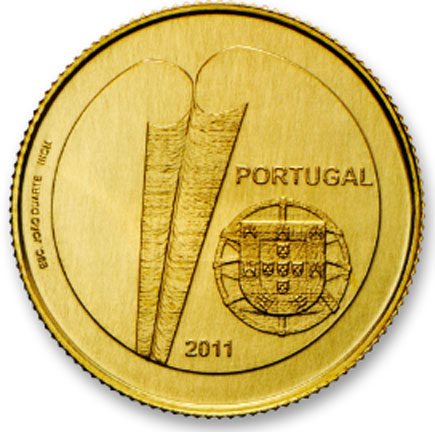 Portogallo 1/4€ Oro 2011 XXV Anniversario. Adesione Portogallo e Spagna
